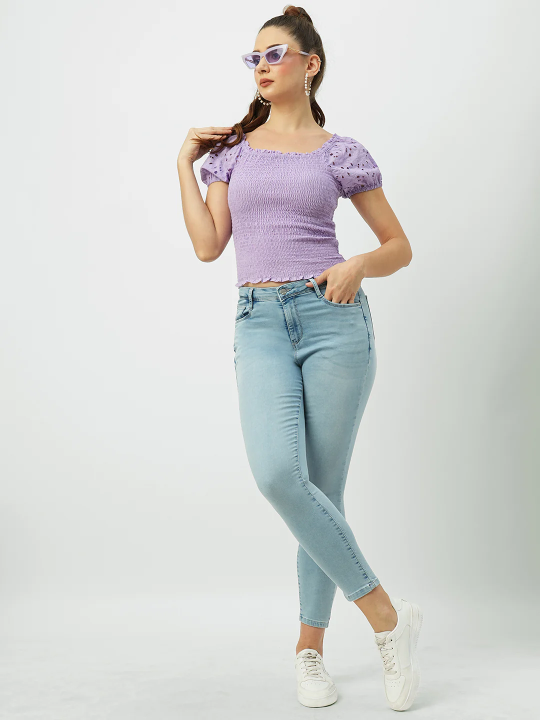 Women Lilac Crop Top - Image 4