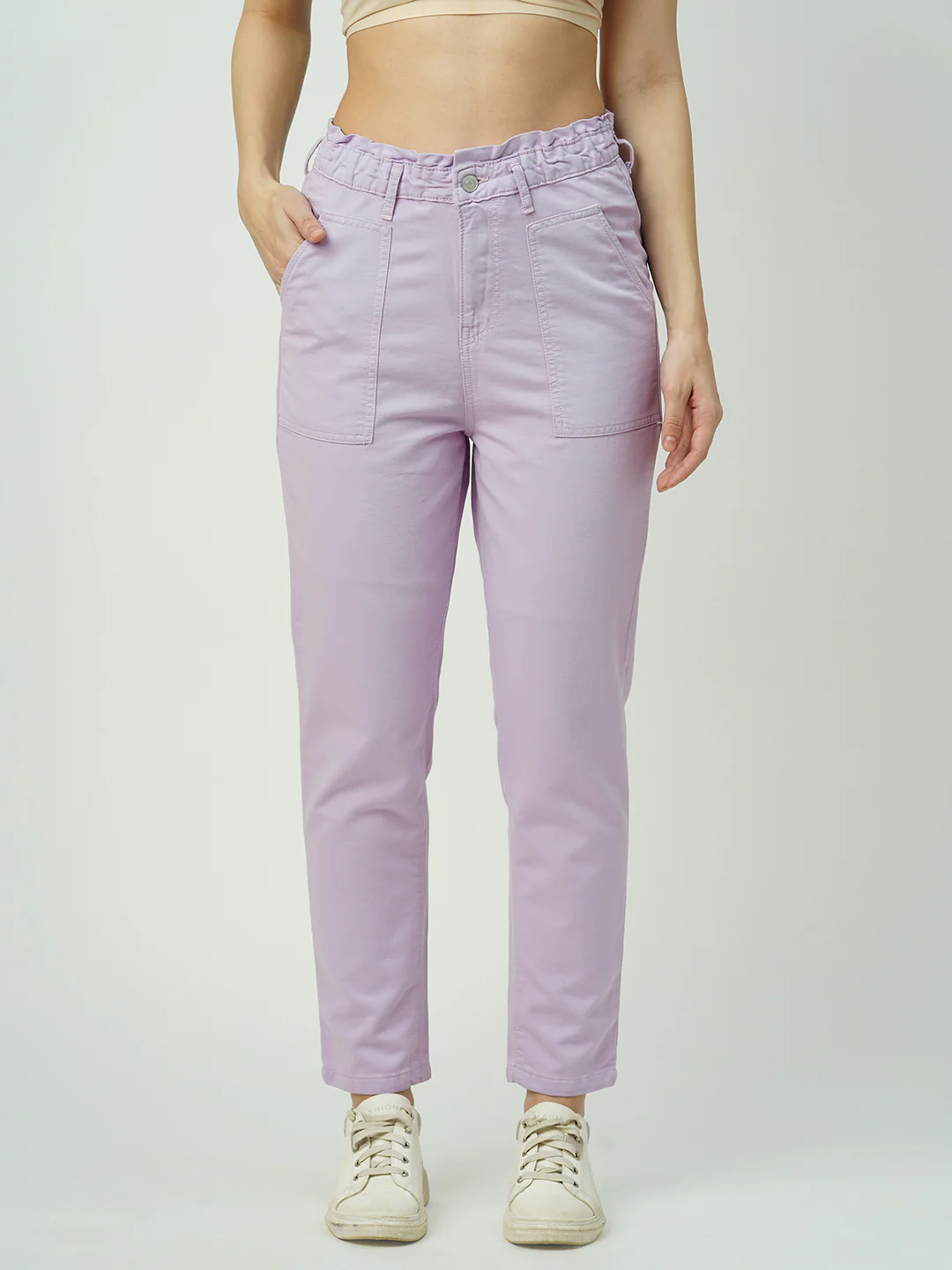 Women Lilac High-Rise Baggy Fit Jeans - Image 2