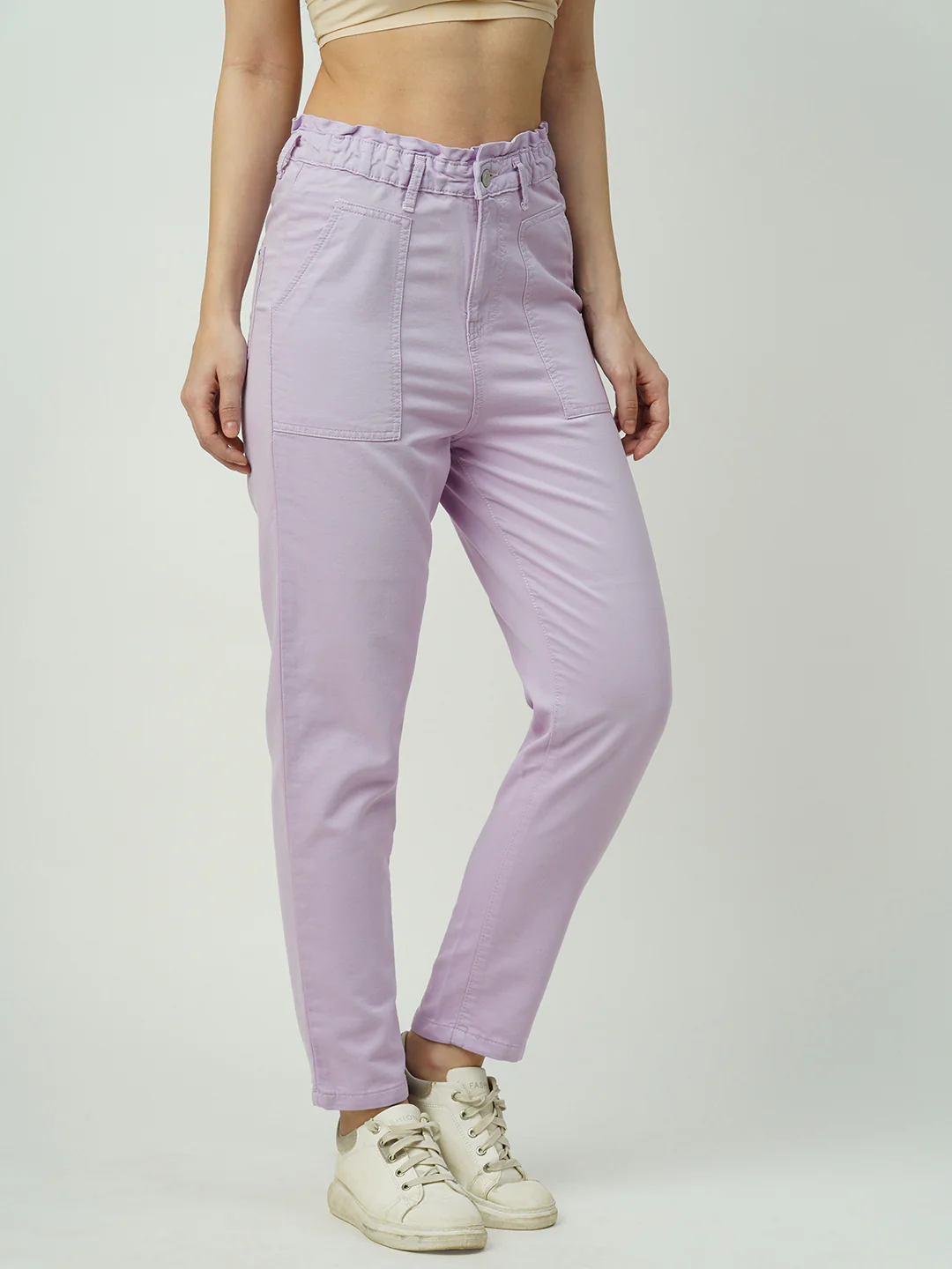 Women Lilac High-Rise Baggy Fit Jeans - Image 4