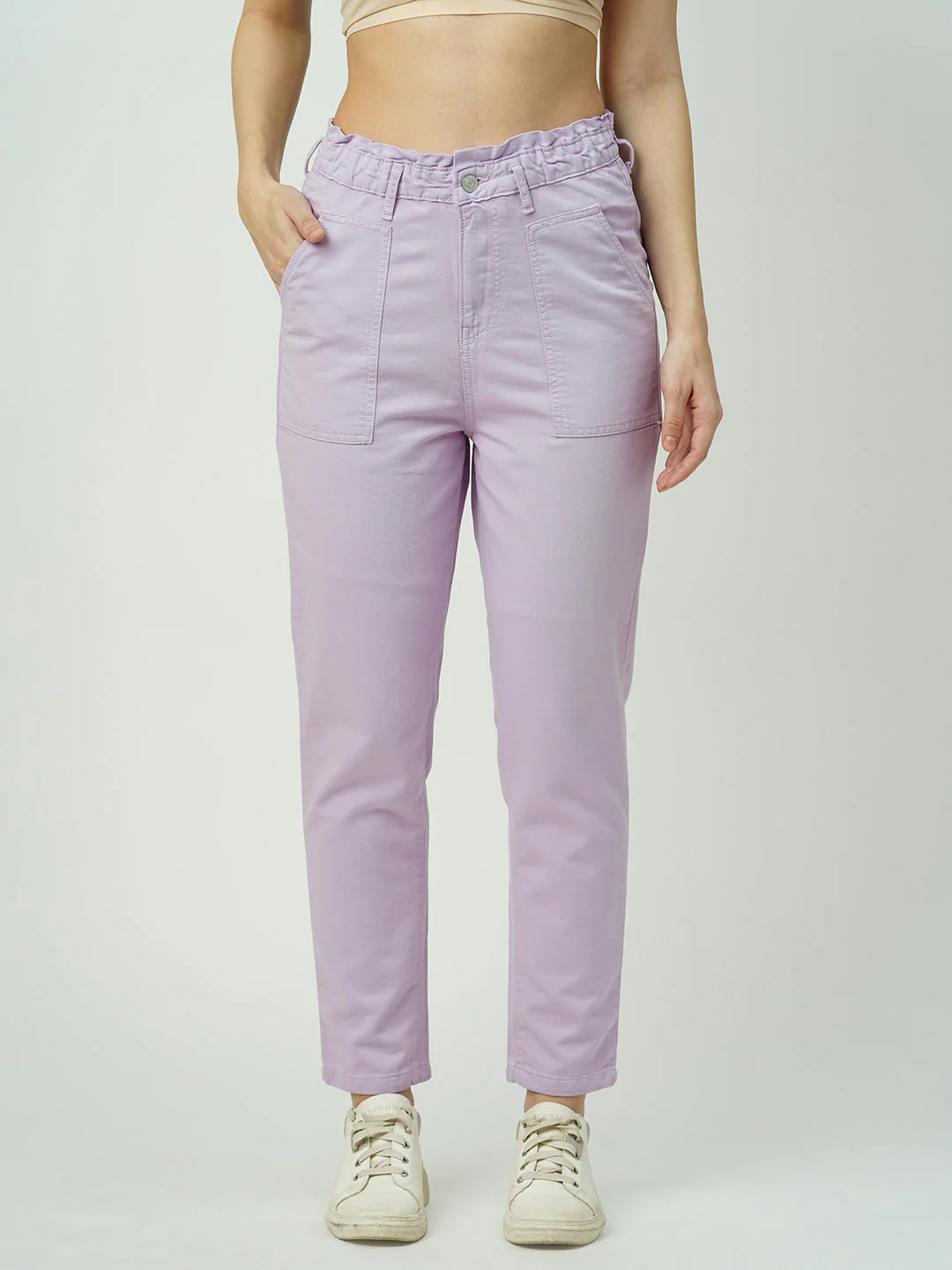Women Lilac High-Rise Baggy Fit Jeans - Image 2