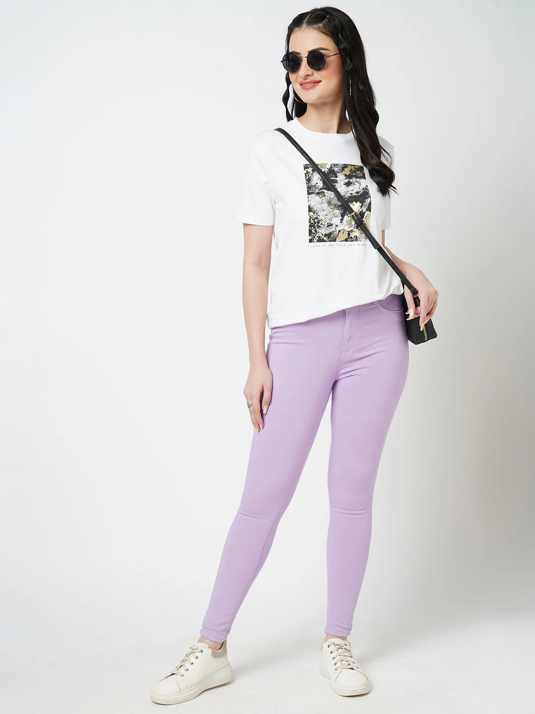 Women Lilac High-Rise Skinny Jeans - Image 4