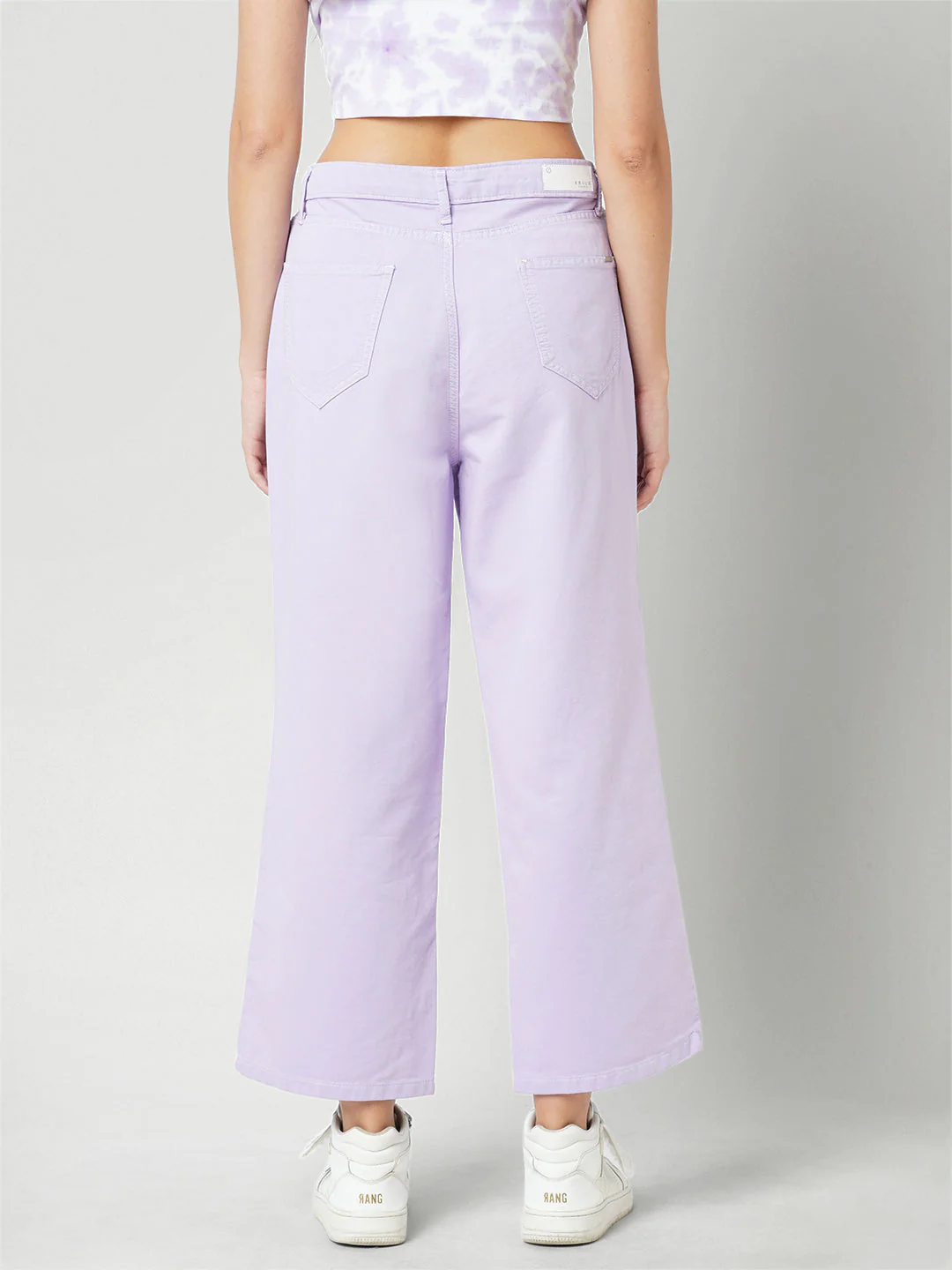 Women Lilac High-Rise Wide Leg Jeans - Image 3