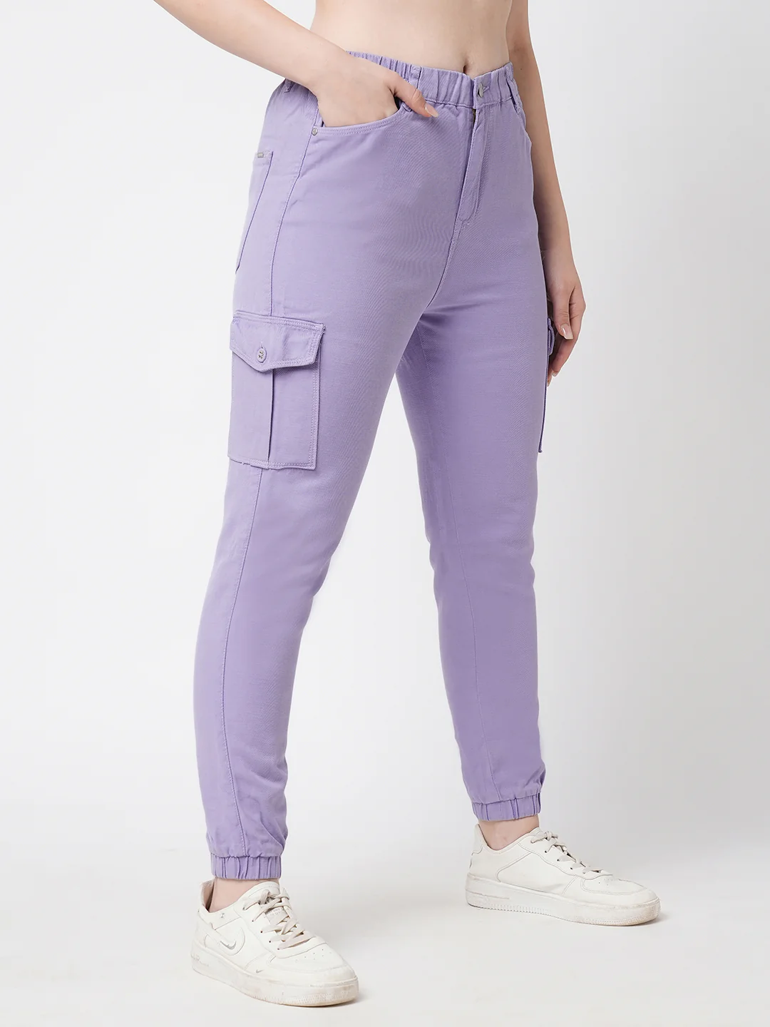 Women Lilac Mid-Rise Cargo - Image 6