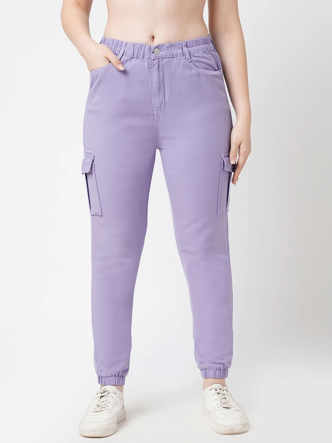 Women Lilac Mid-Rise Skinny Cargo - Image 2