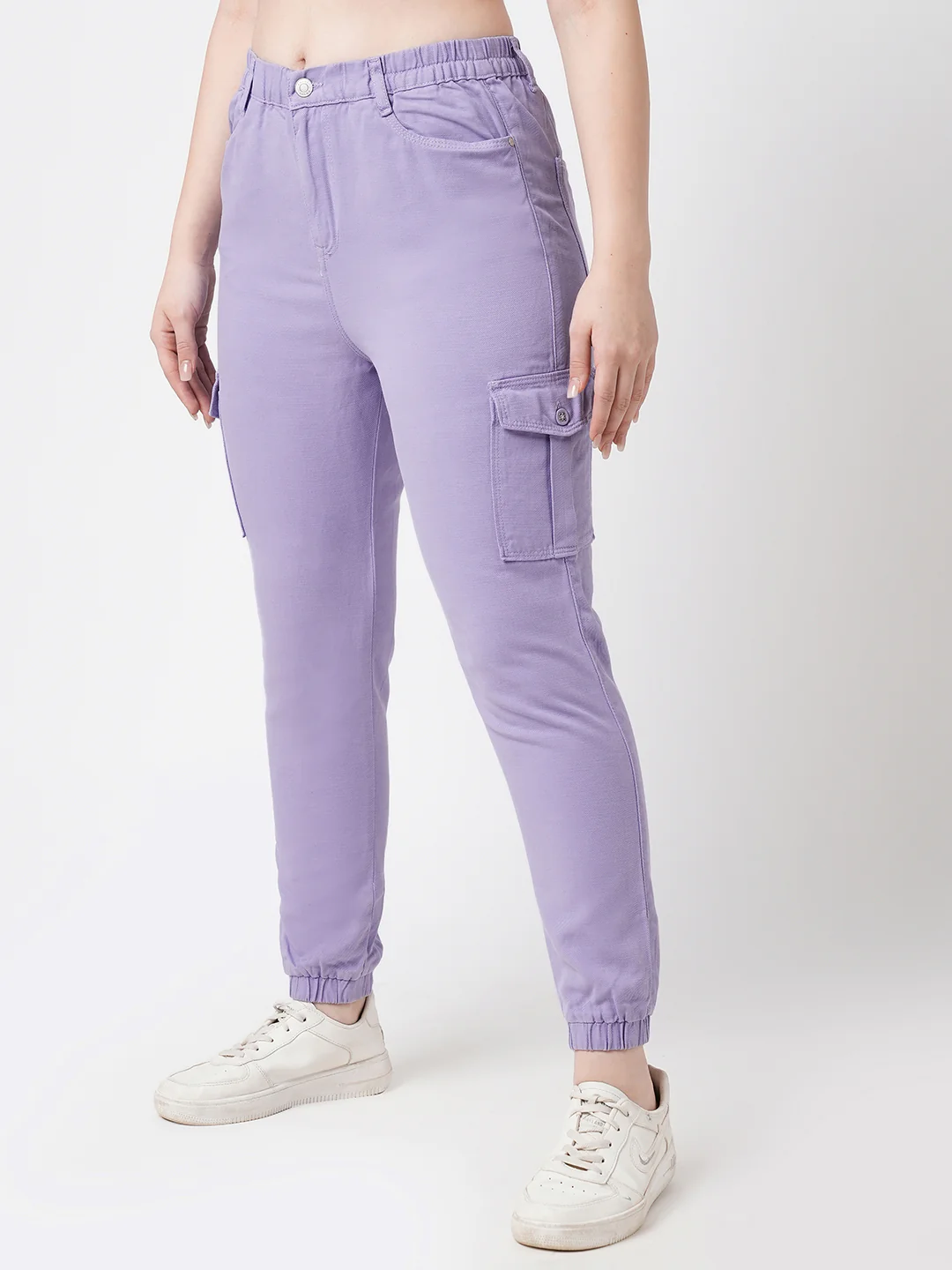 Women Lilac Mid-Rise Skinny Cargo - Image 5