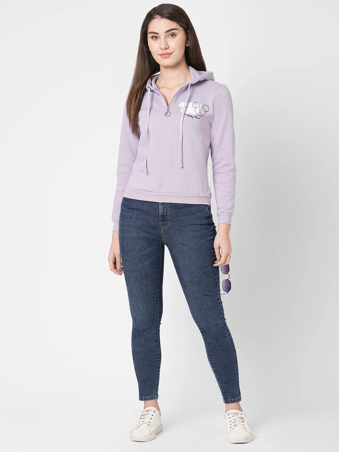 Women Lilac Printed Sweatshirt - Image 3
