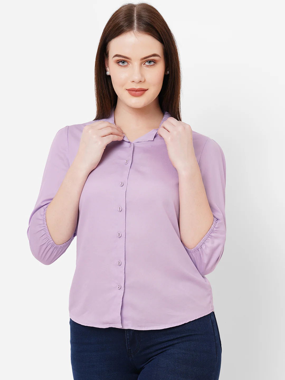 Women Lilac Shirt Top - Image 2