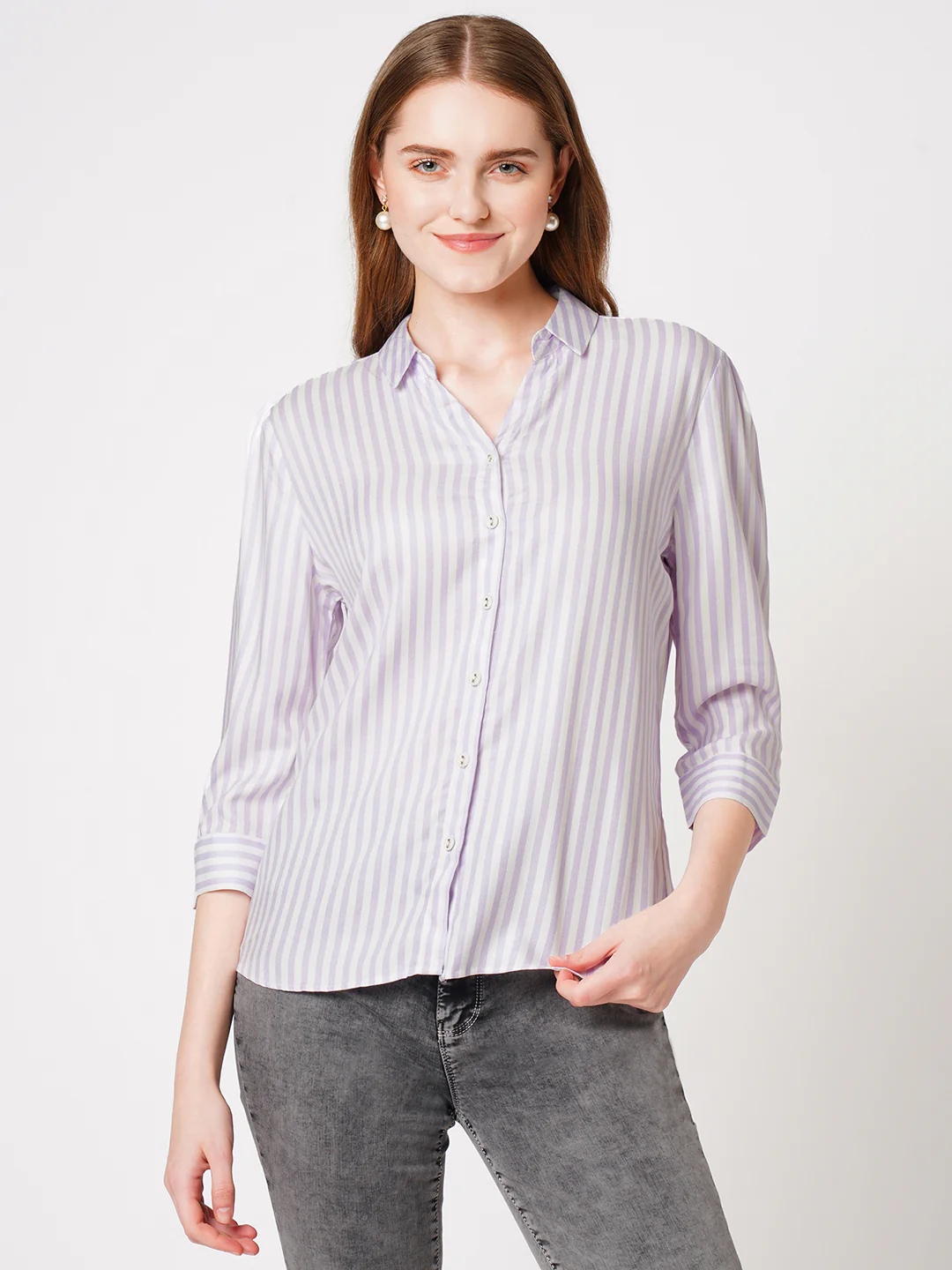 Women Lilac/White Shirt - Image 2