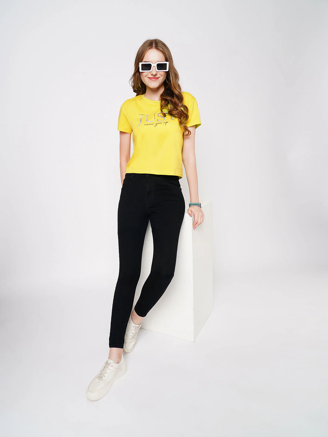 Women Lime Graphic Tees - Image 4