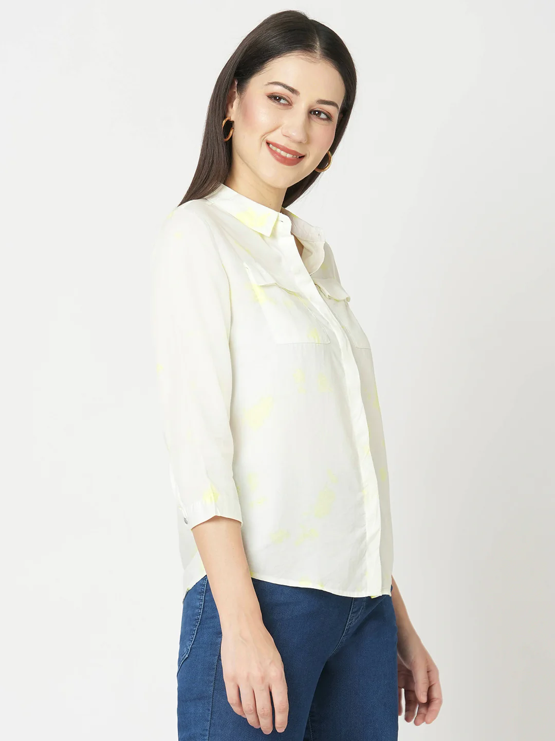 Women Lime Tie Dye Shirt - Image 6