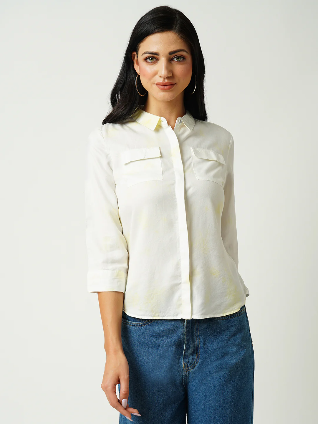 Women Lime Tie/Dye Shirt - Image 2