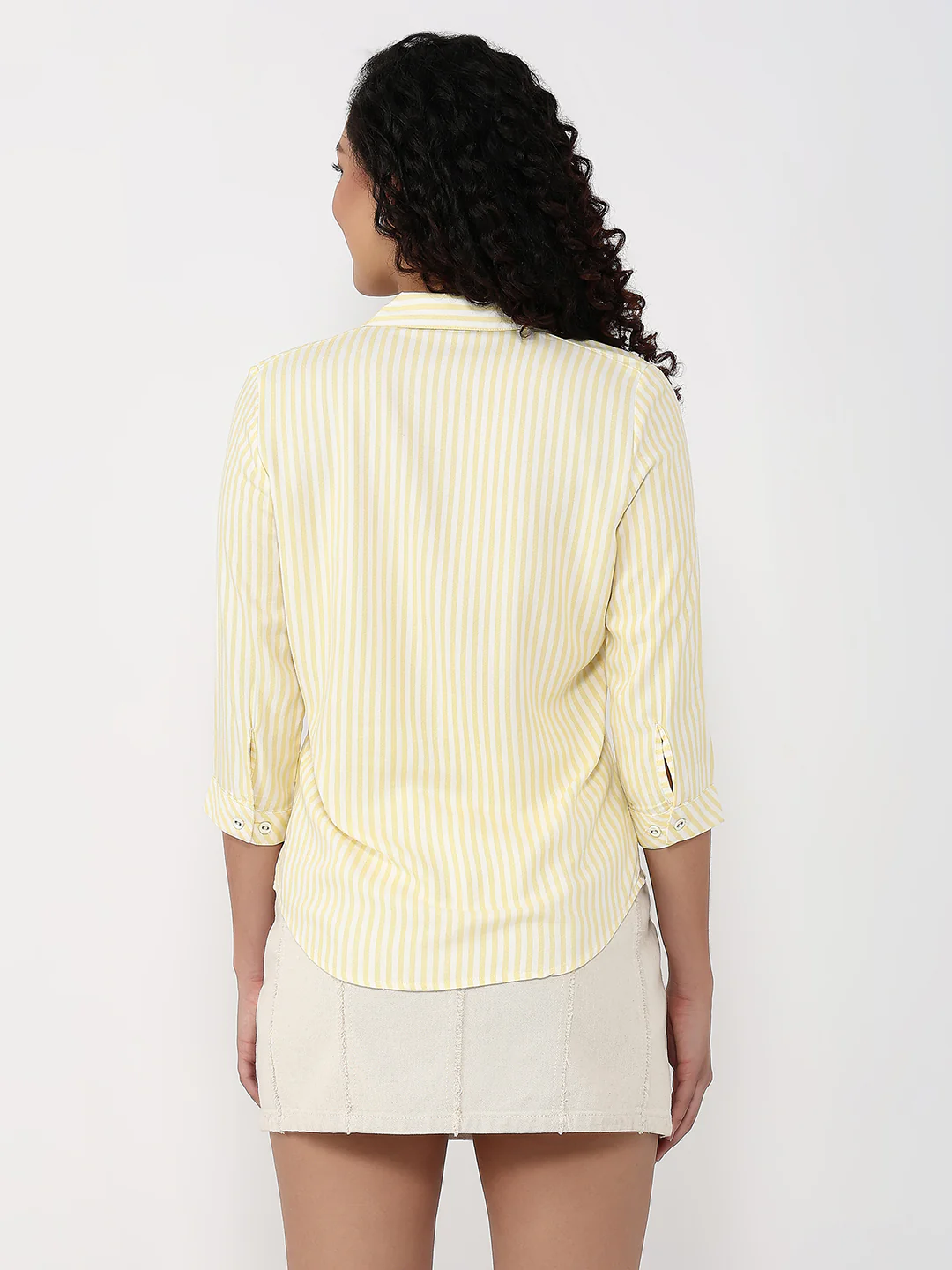 Women Lime/White Stripe Shirt - Image 3