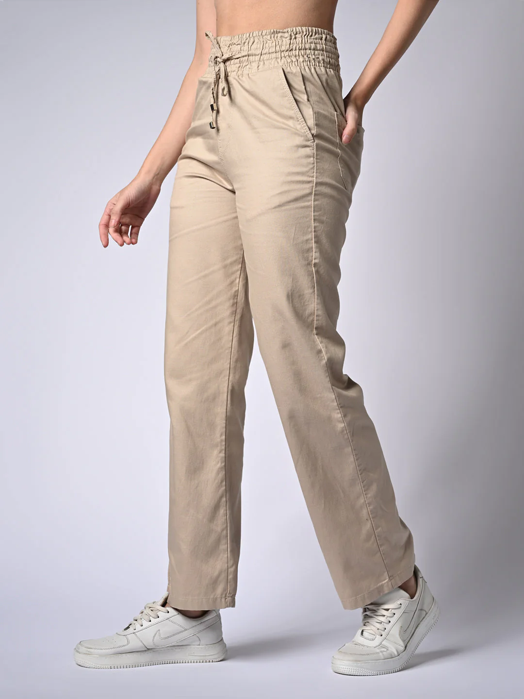 Women Loose Straight Fit Trousers - Image 6