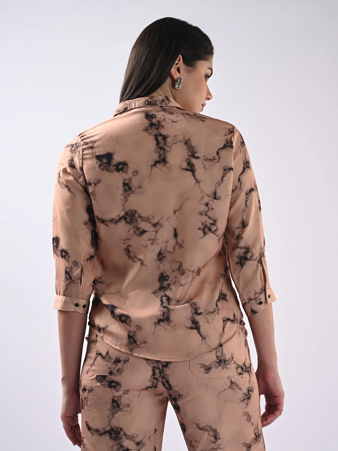 Women Marble Print Shirt - Image 3
