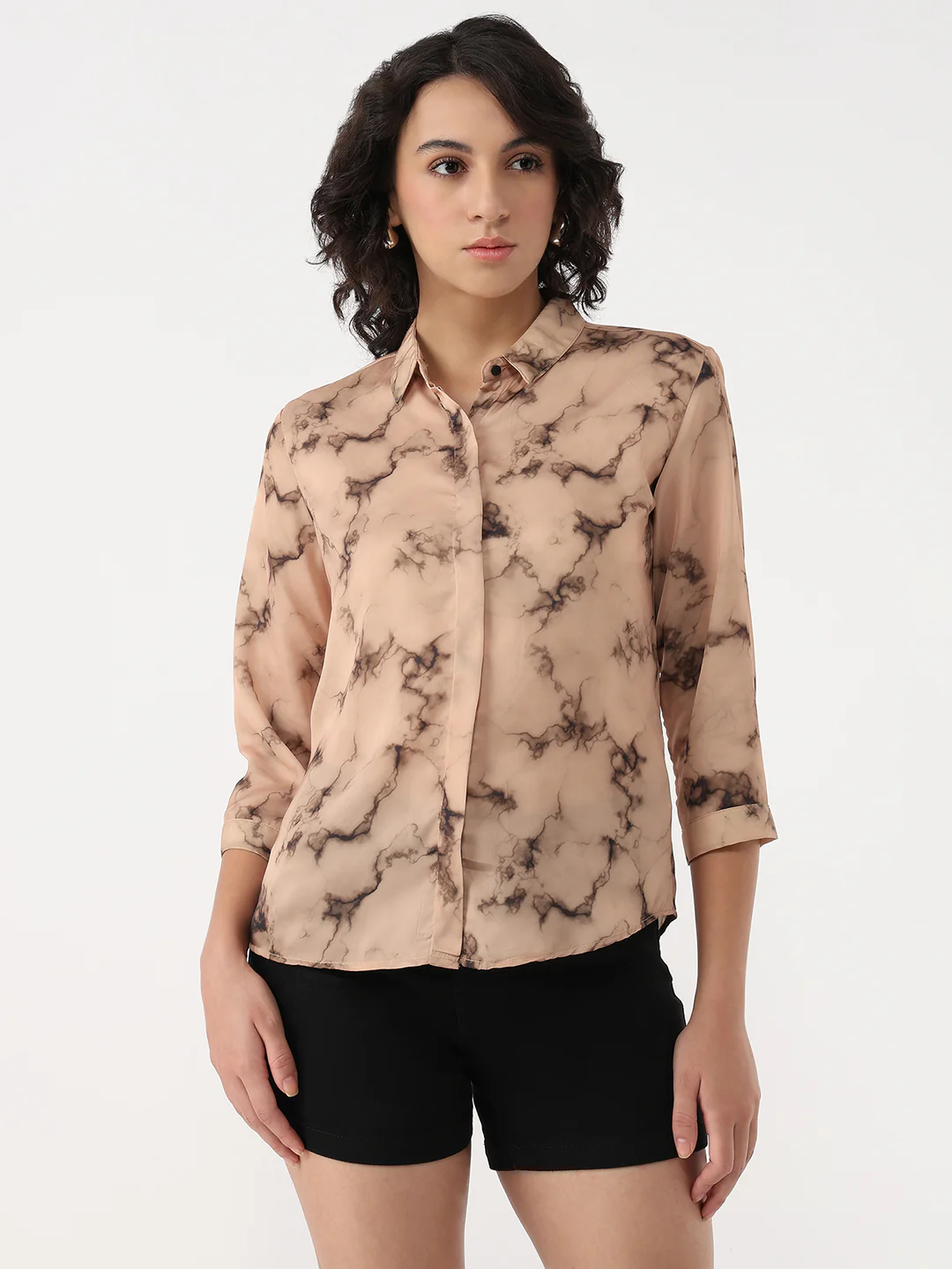 Women Marble Print Shirt - Image 2