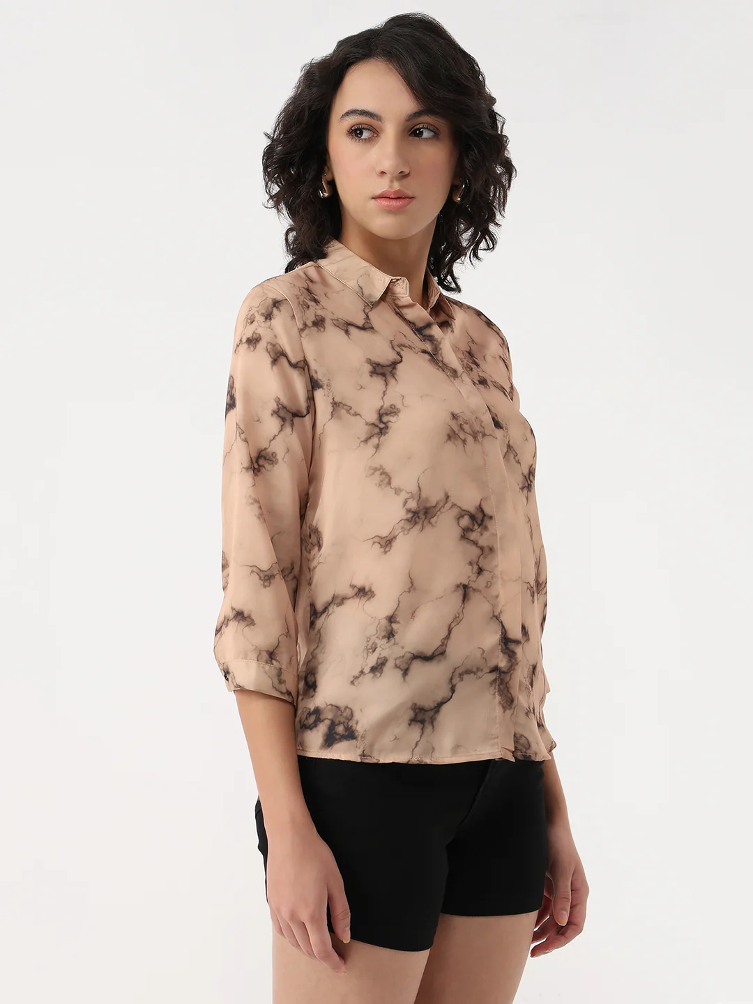 Women Marble Print Shirt - Image 4