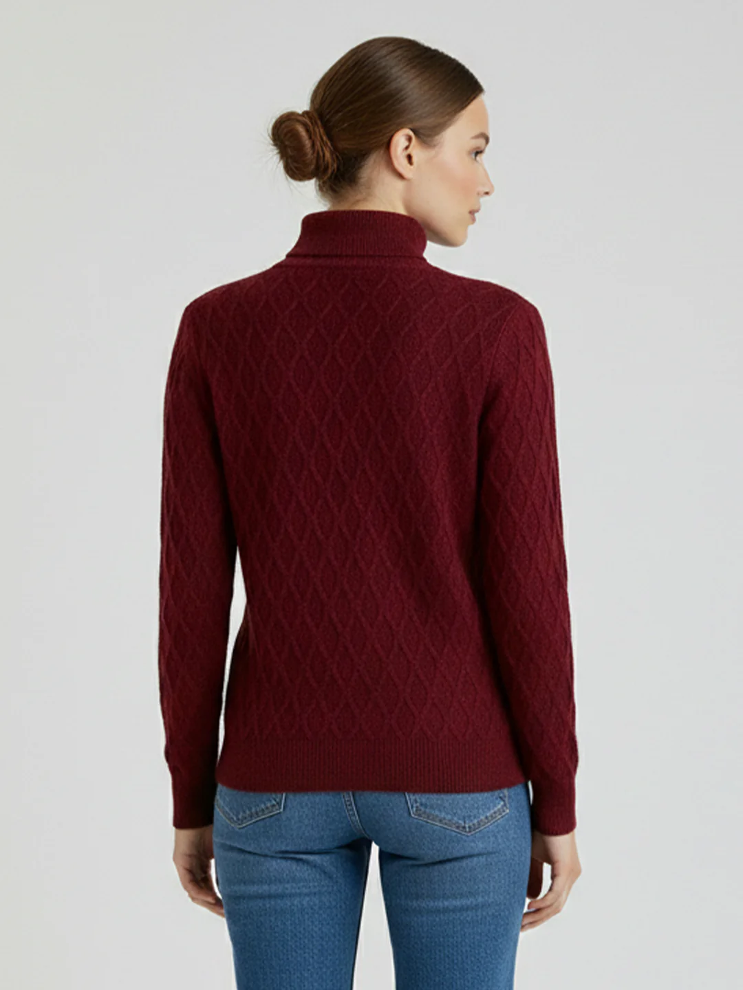 Women Maroon Slim Fit Sweater - Image 3