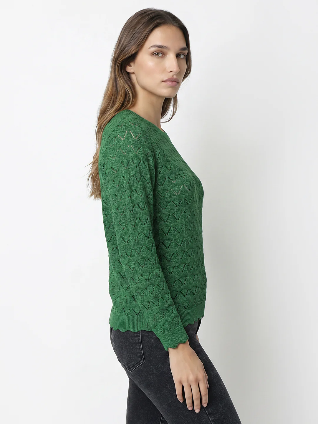 Women Matcha Green Ponitelle Top - Image 5