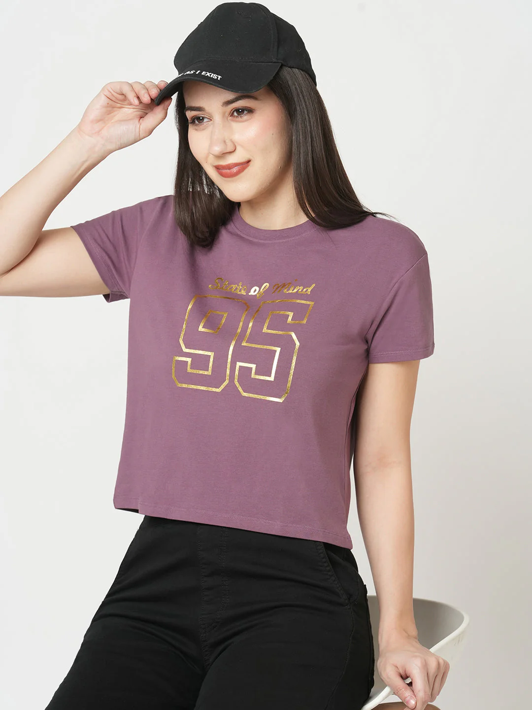 Women Mauve Graphic Tees - Image 3