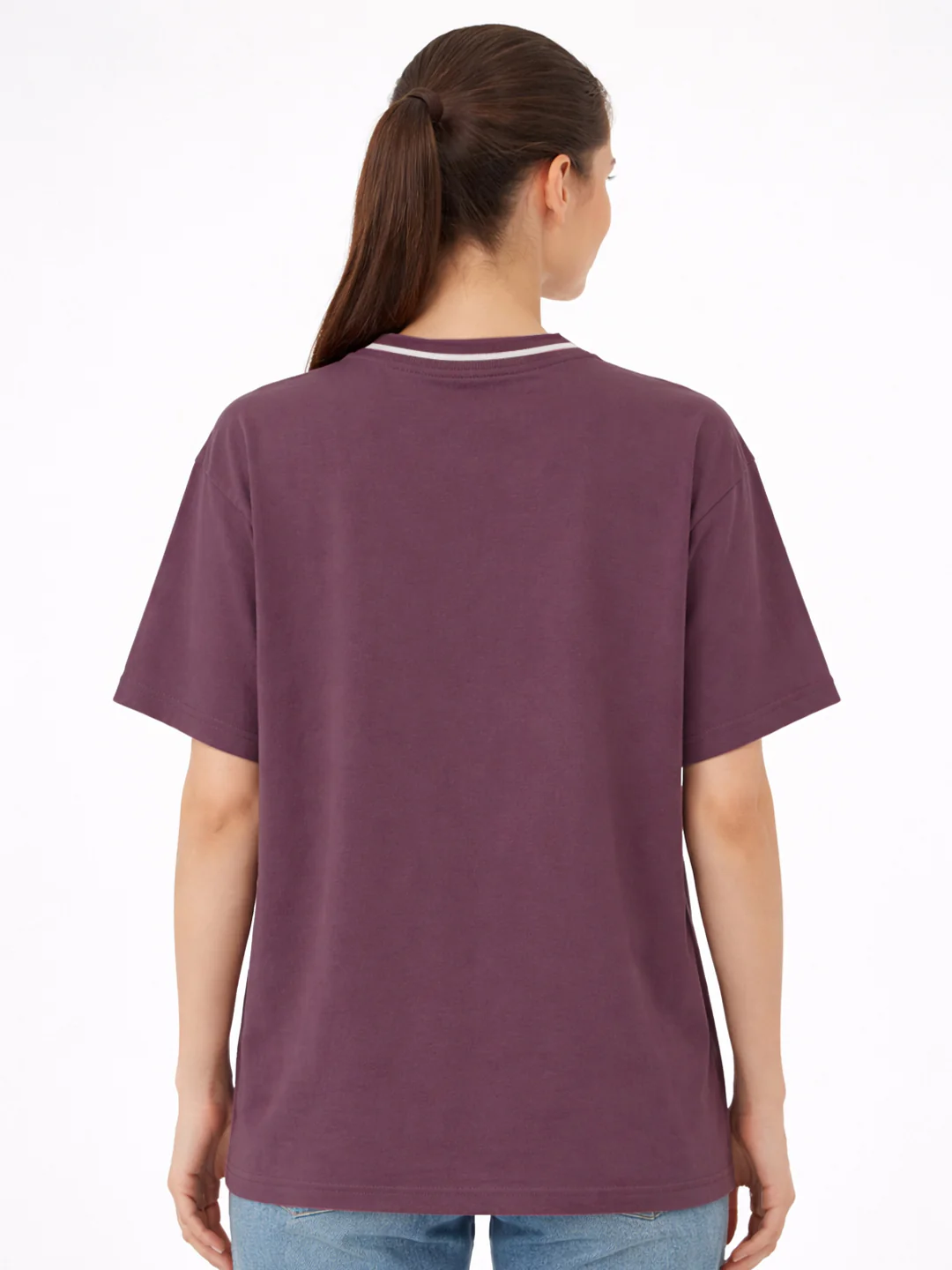 Women Mauve Oversized T-Shirt - Image 3