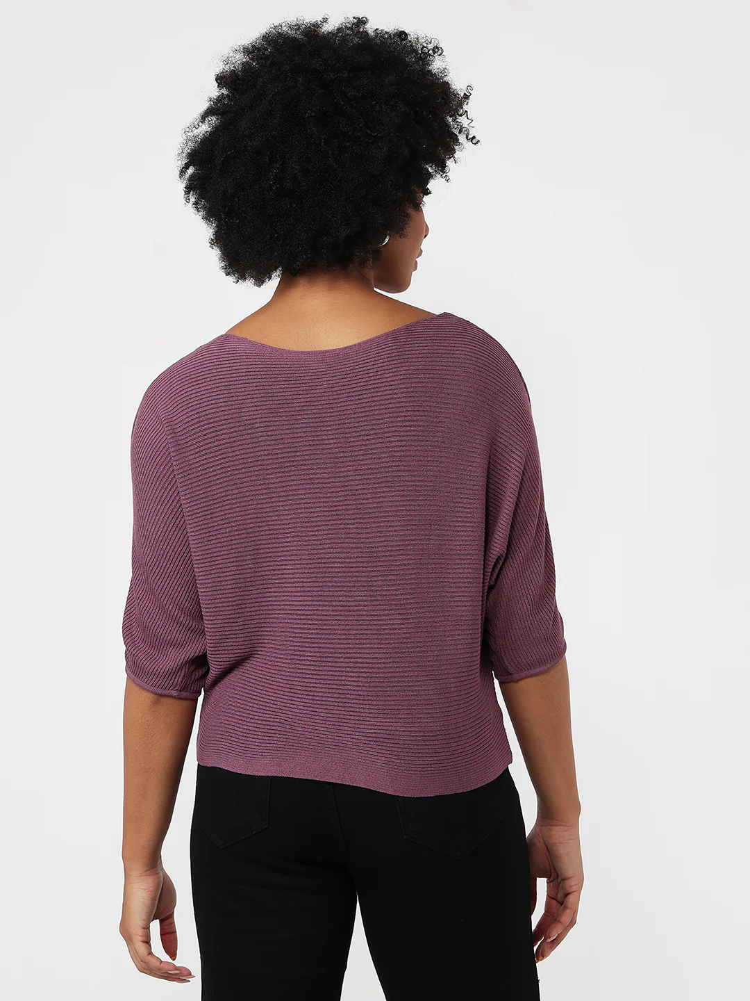 Women Mauve Slim Fit Batsleeve - Image 3
