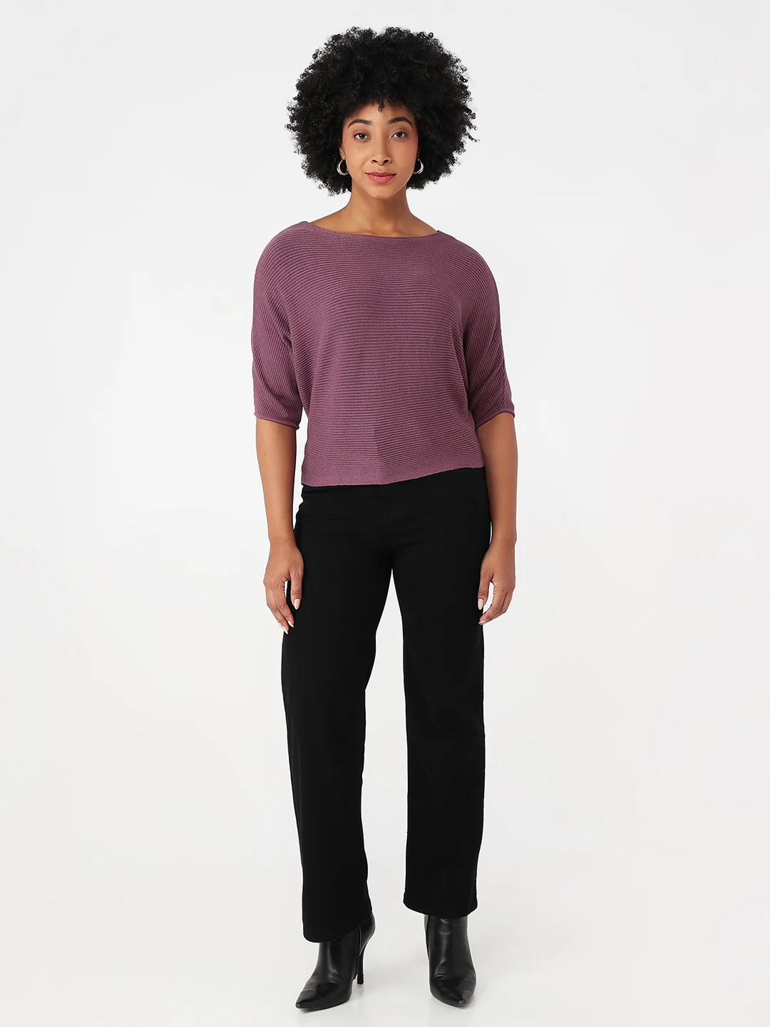 Women Mauve Slim Fit Batsleeve - Image 4