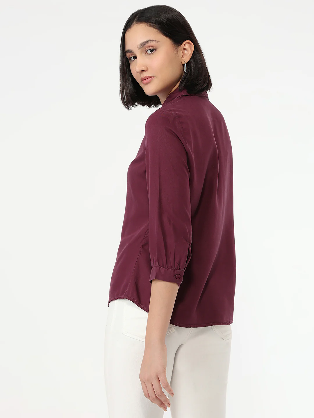 Women Mauve Slim Fit Shirt - Image 5