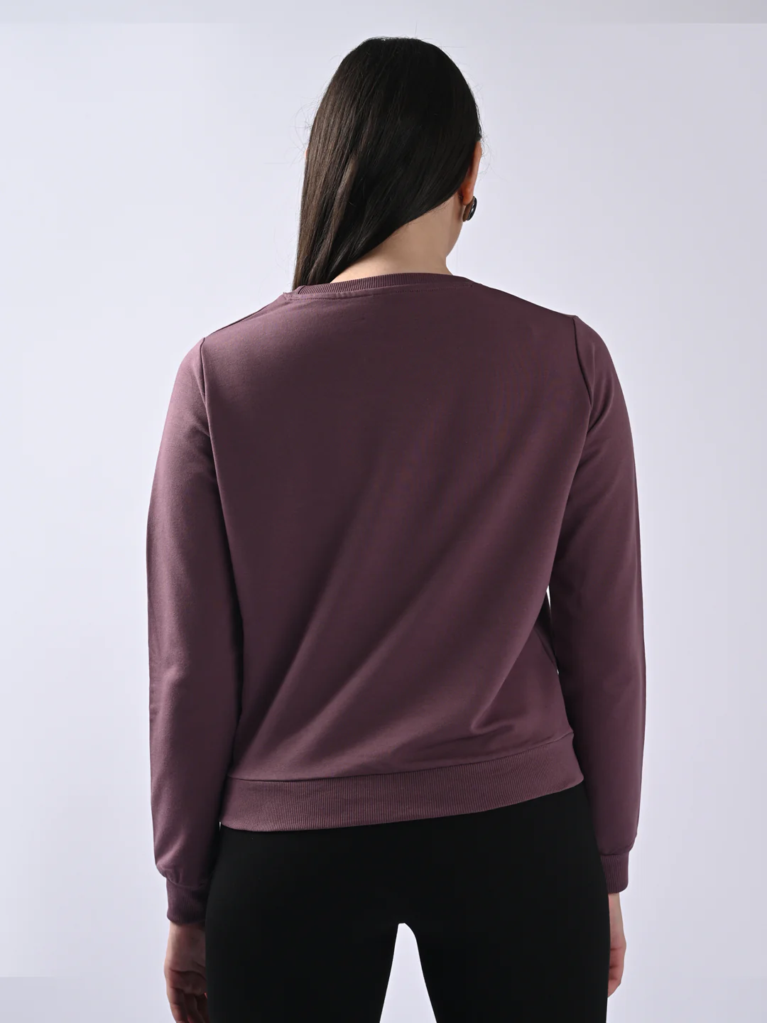 Women Mauve Slim Fit Sweatshirt - Image 3