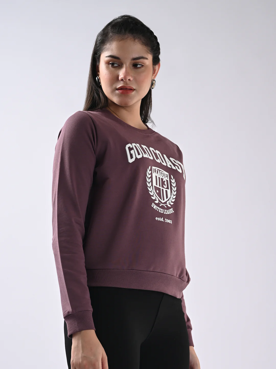 Women Mauve Slim Fit Sweatshirt - Image 4
