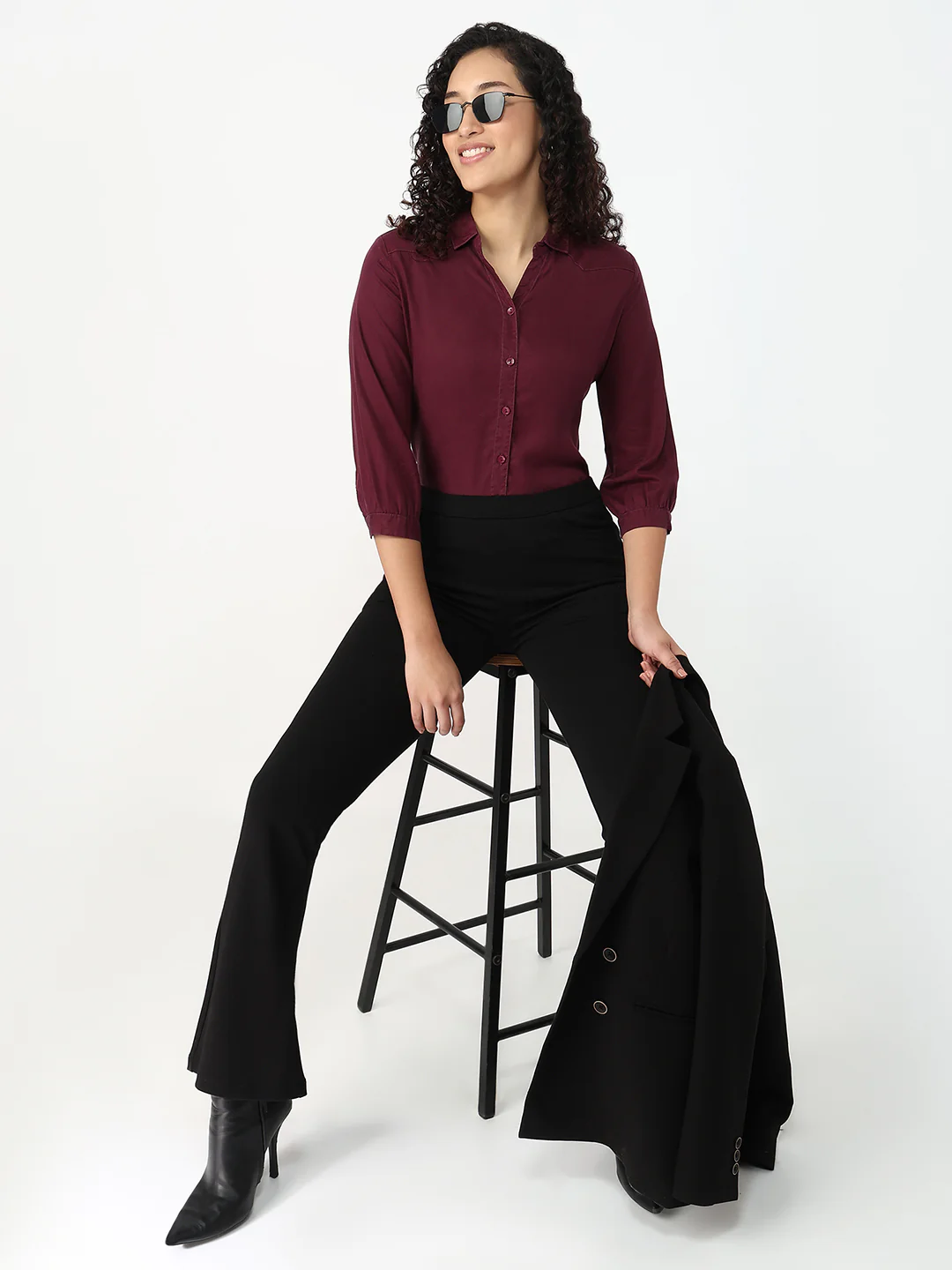 Women Mauve Slim Shirt