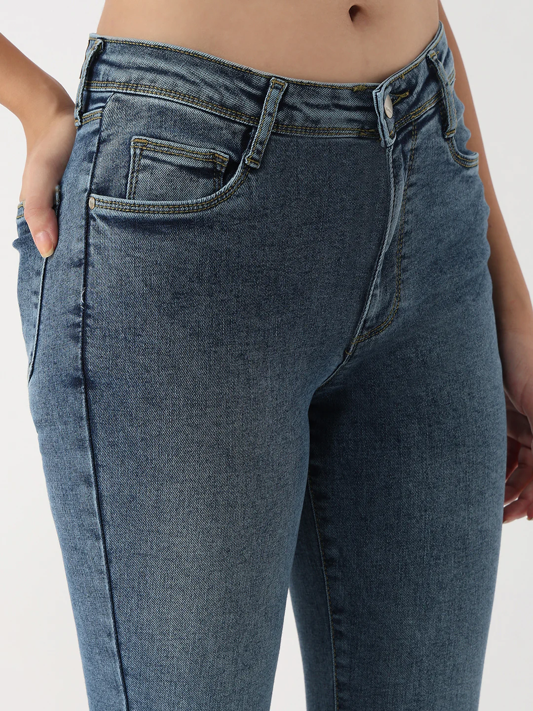 Women Medium Blue High-Rise Skinny Jeans - Image 6