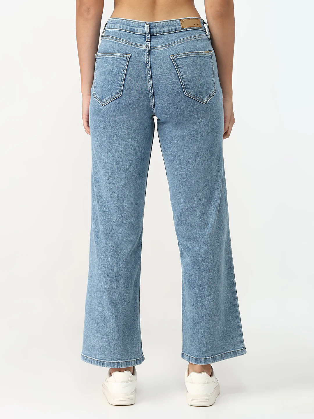 Women Medium Blue High-Rise Straight Fit Jeans - Image 3