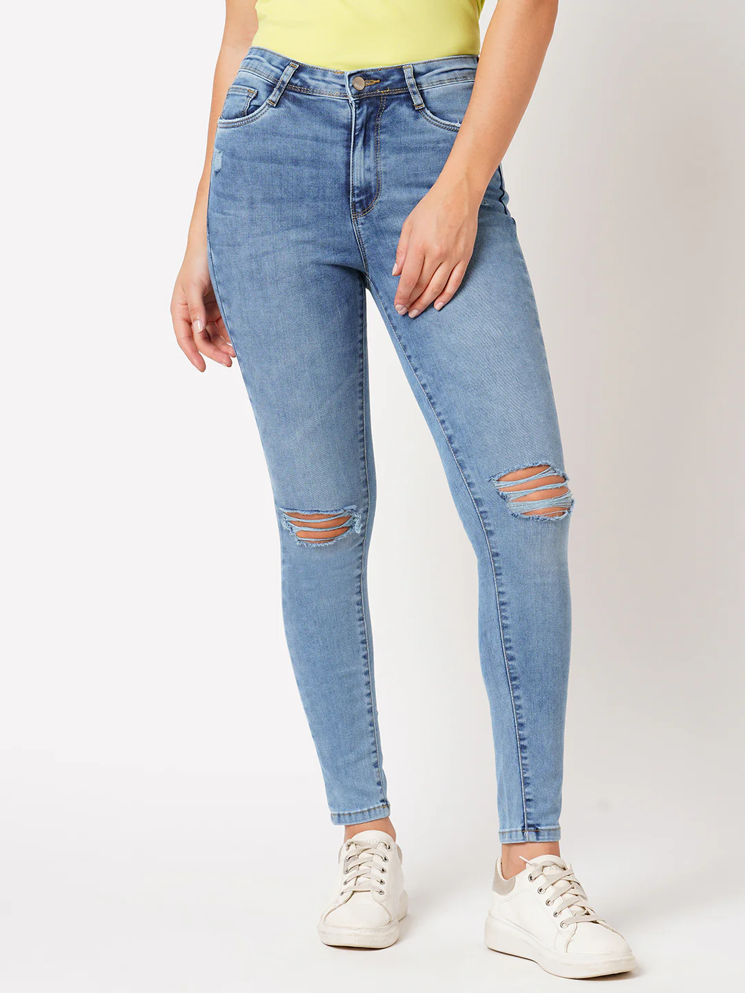 Women Medium Blue Super High-Rise Super Skinny Jeans