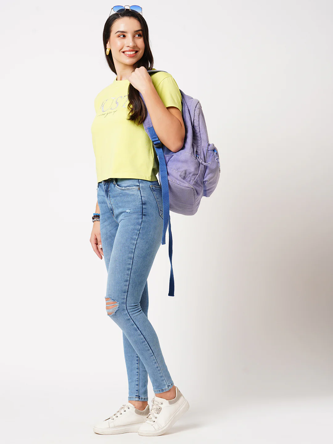 Women Medium Blue Super High-Rise Super Skinny Jeans - Image 3