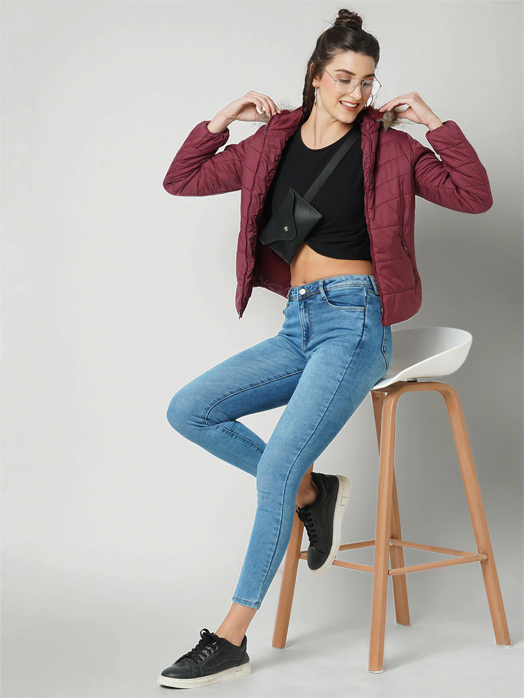 Women Mid Blue High-Rise Skinny Fit Jeans