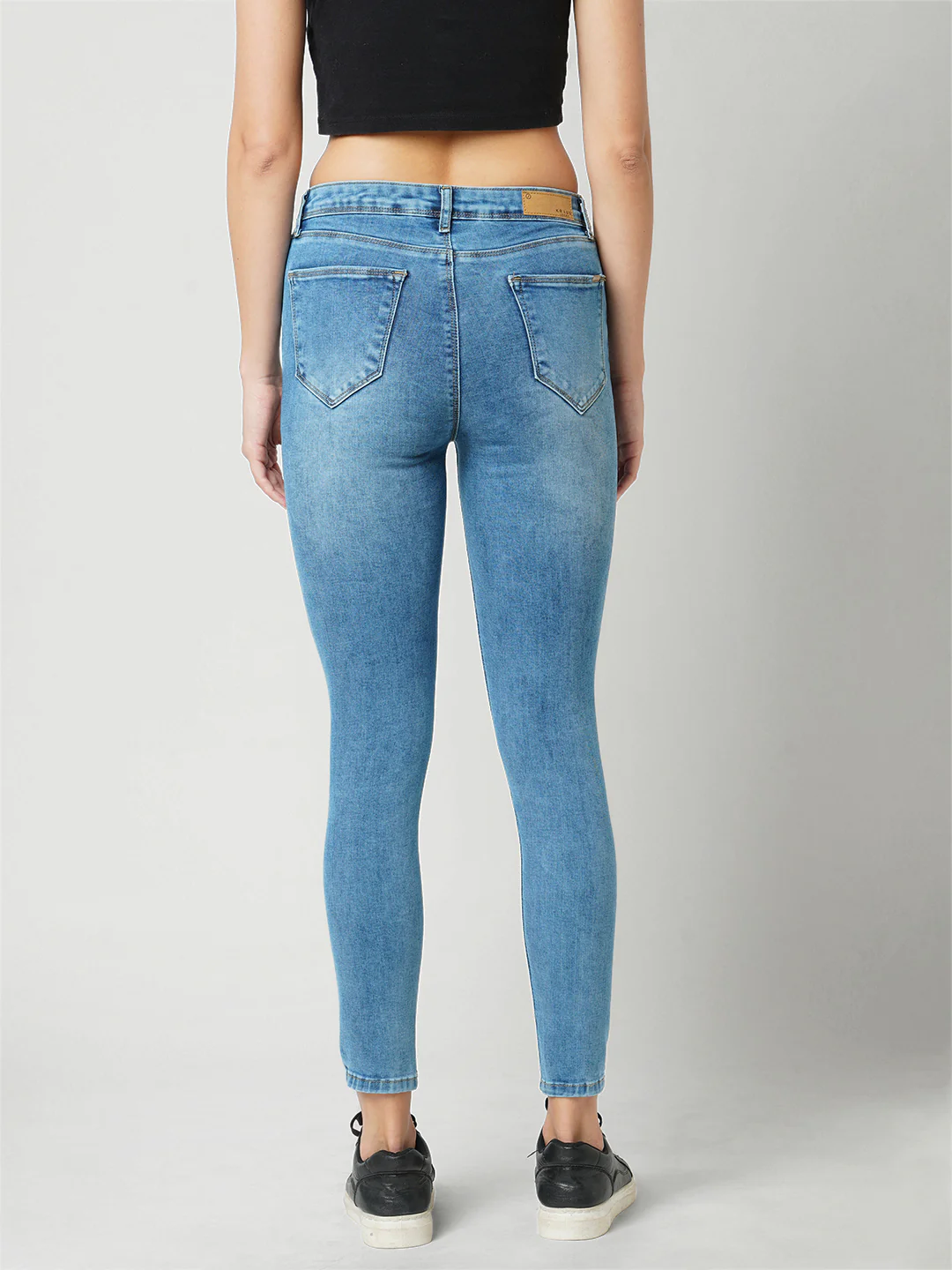 Women Mid Blue High-Rise Skinny Fit Jeans - Image 3