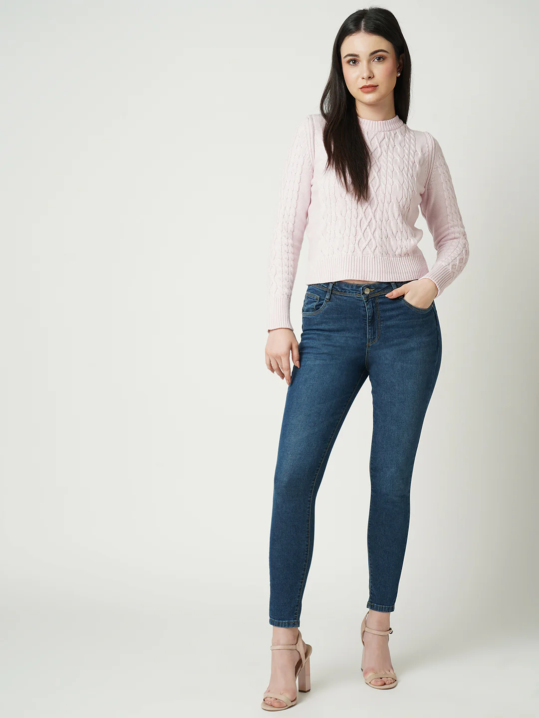 Women Mid-Rise Push Up Super Skinny Jeans - Image 2