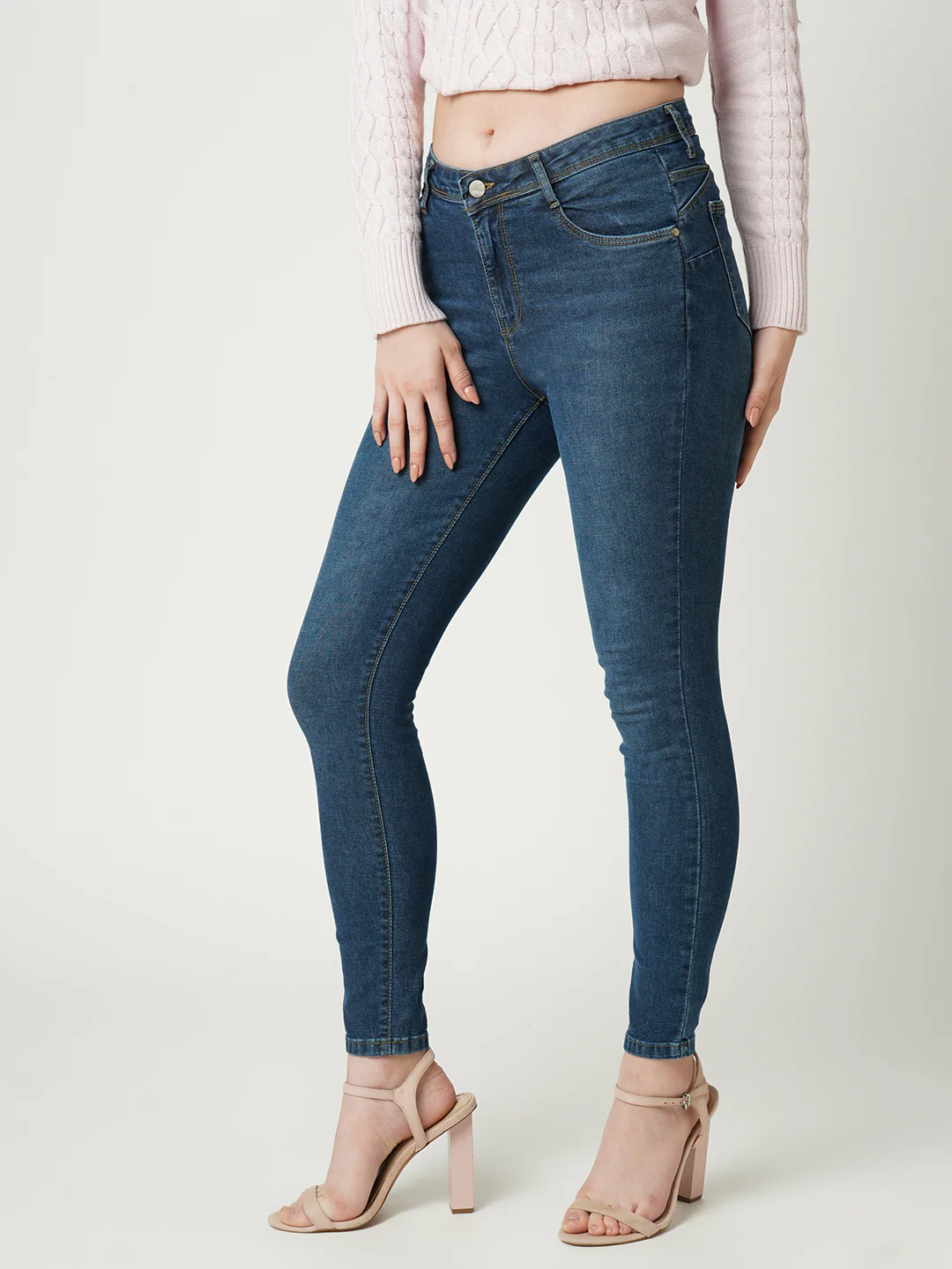 Women Mid-Rise Push Up Super Skinny Jeans - Image 4