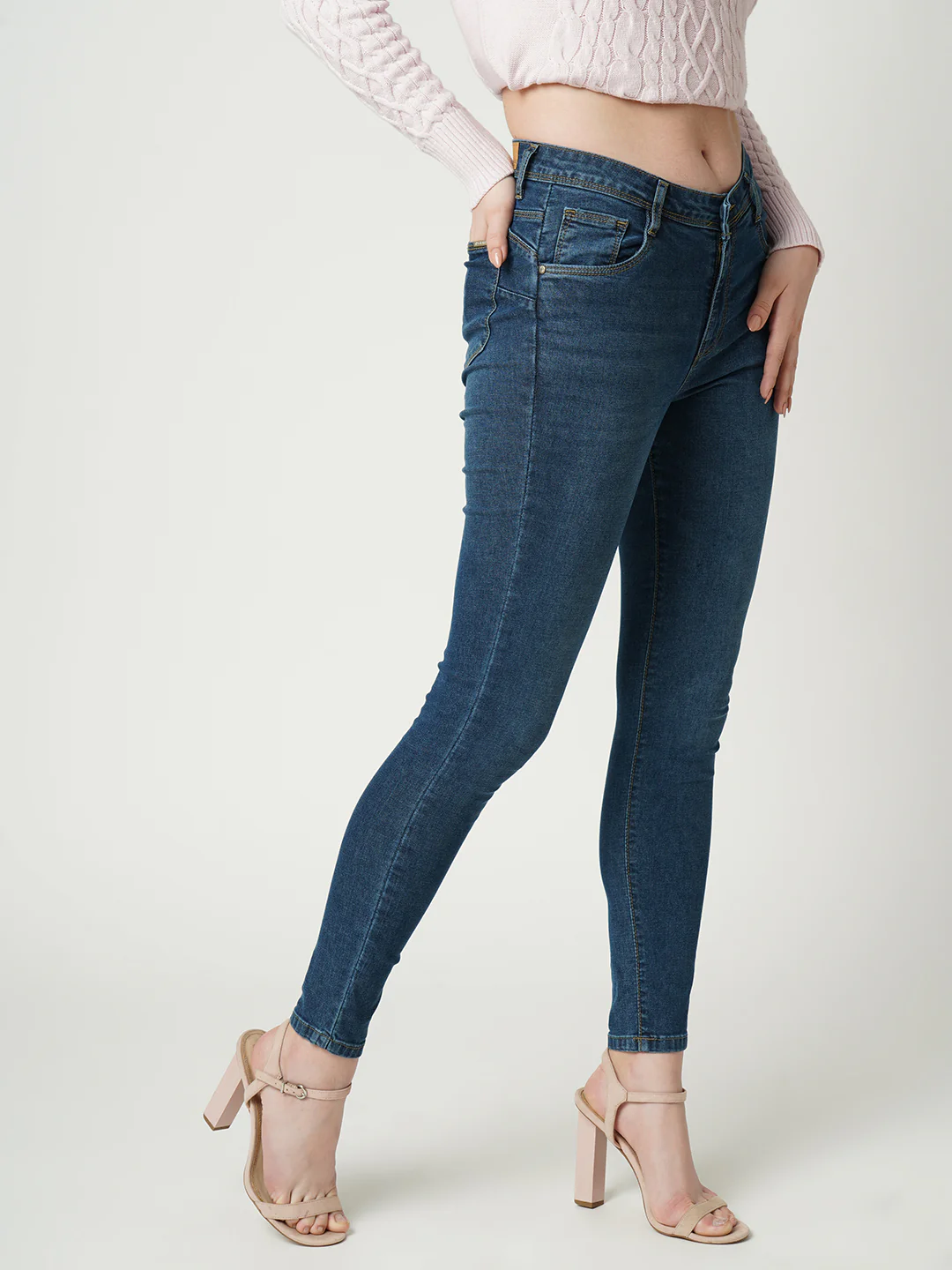Women Mid-Rise Push Up Super Skinny Jeans - Image 5