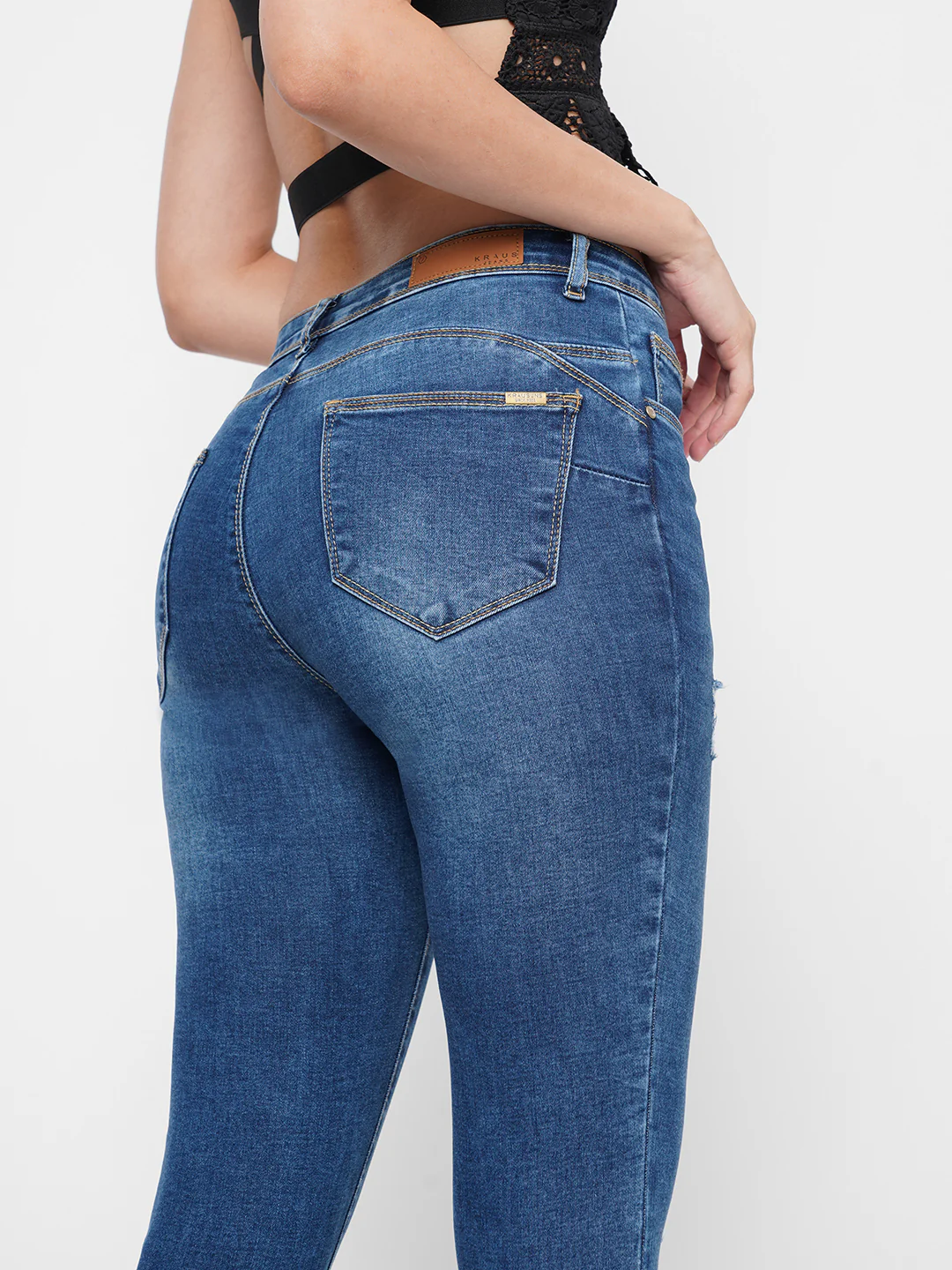 Women Mid-Rise Push Up Super Skinny Jeans - Image 4