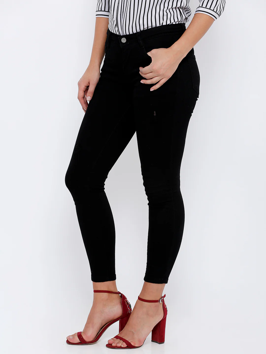Women Mid-Rise Skinny Crop Jeans - Image 5
