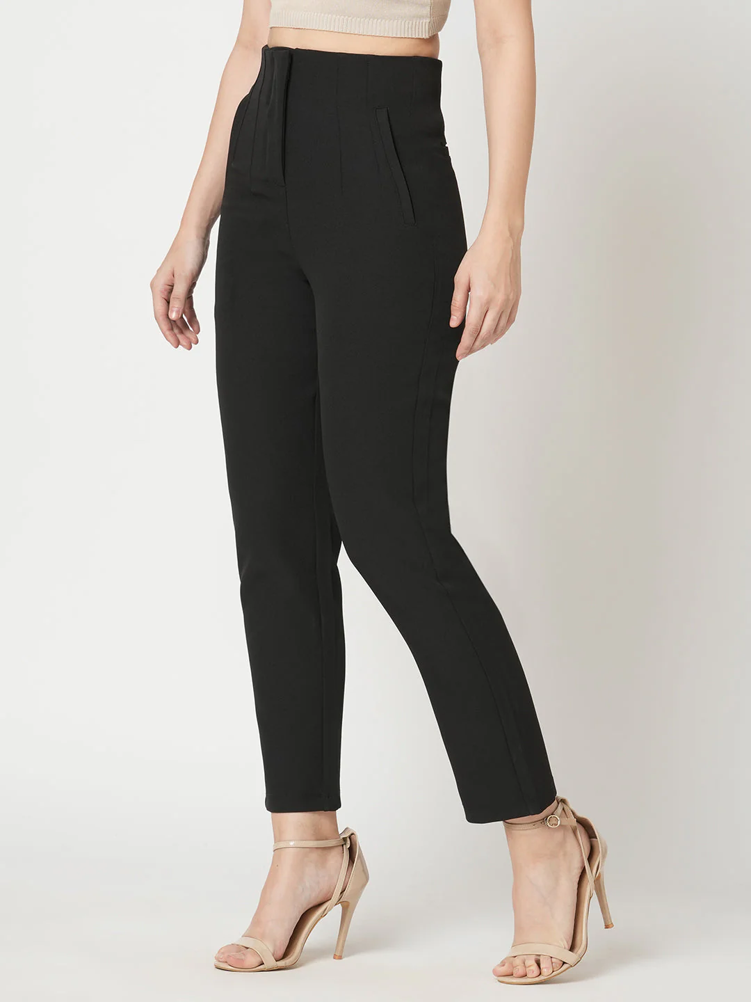 Women Mid-Rise Slim Fit Trousers - Image 7
