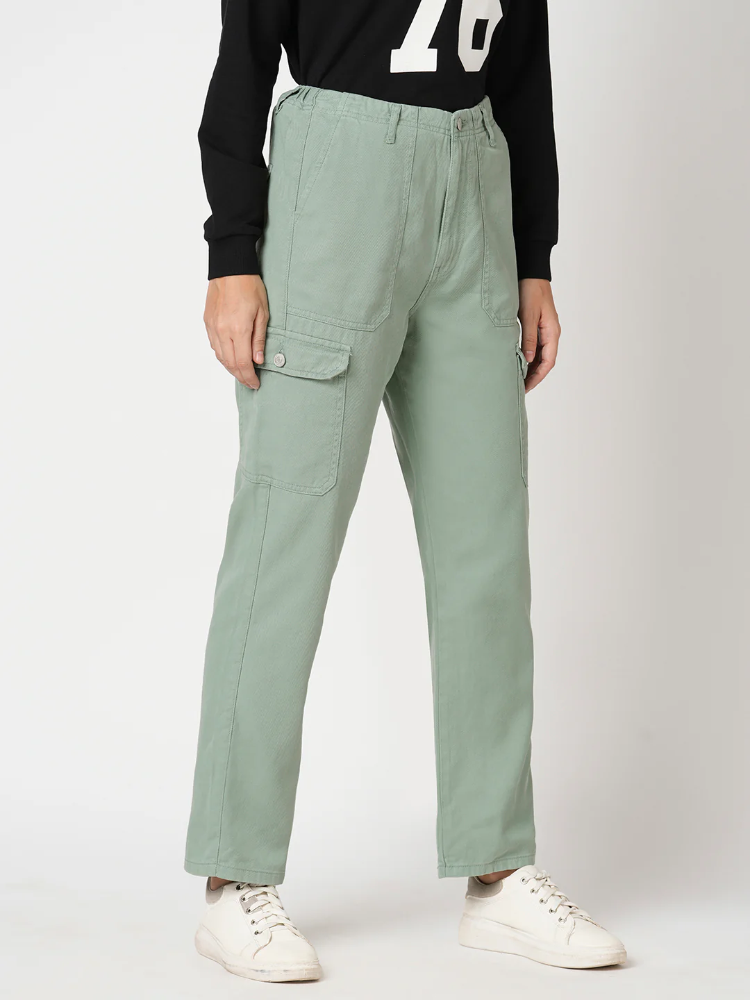 Women Mint Green Mid-Rise Cargo - Image 6