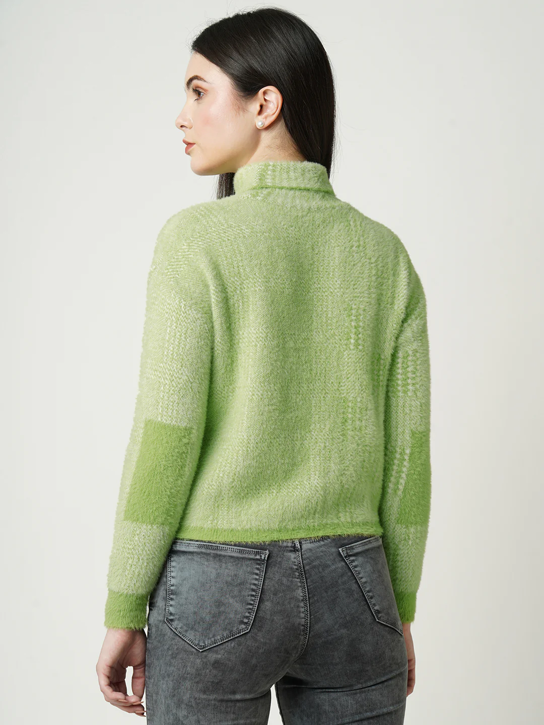 Women Mint Green Sweater - Image 3