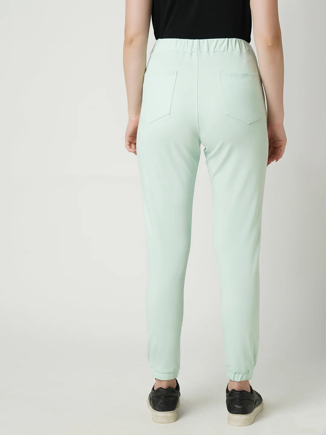 Women Mint Mid-Rise Athleisure Joggers - Image 2