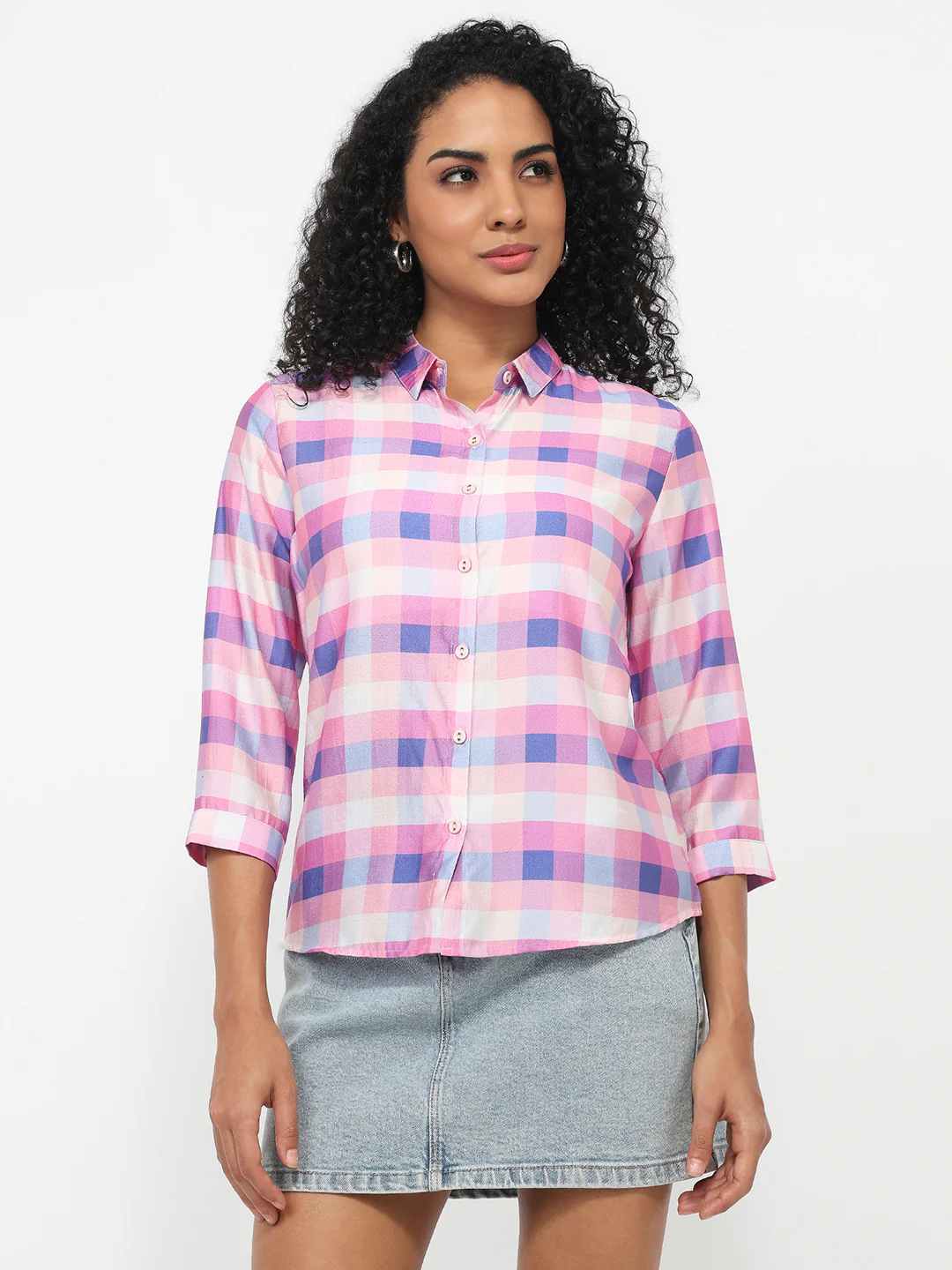 Women Multi Checked Shirt - Image 2