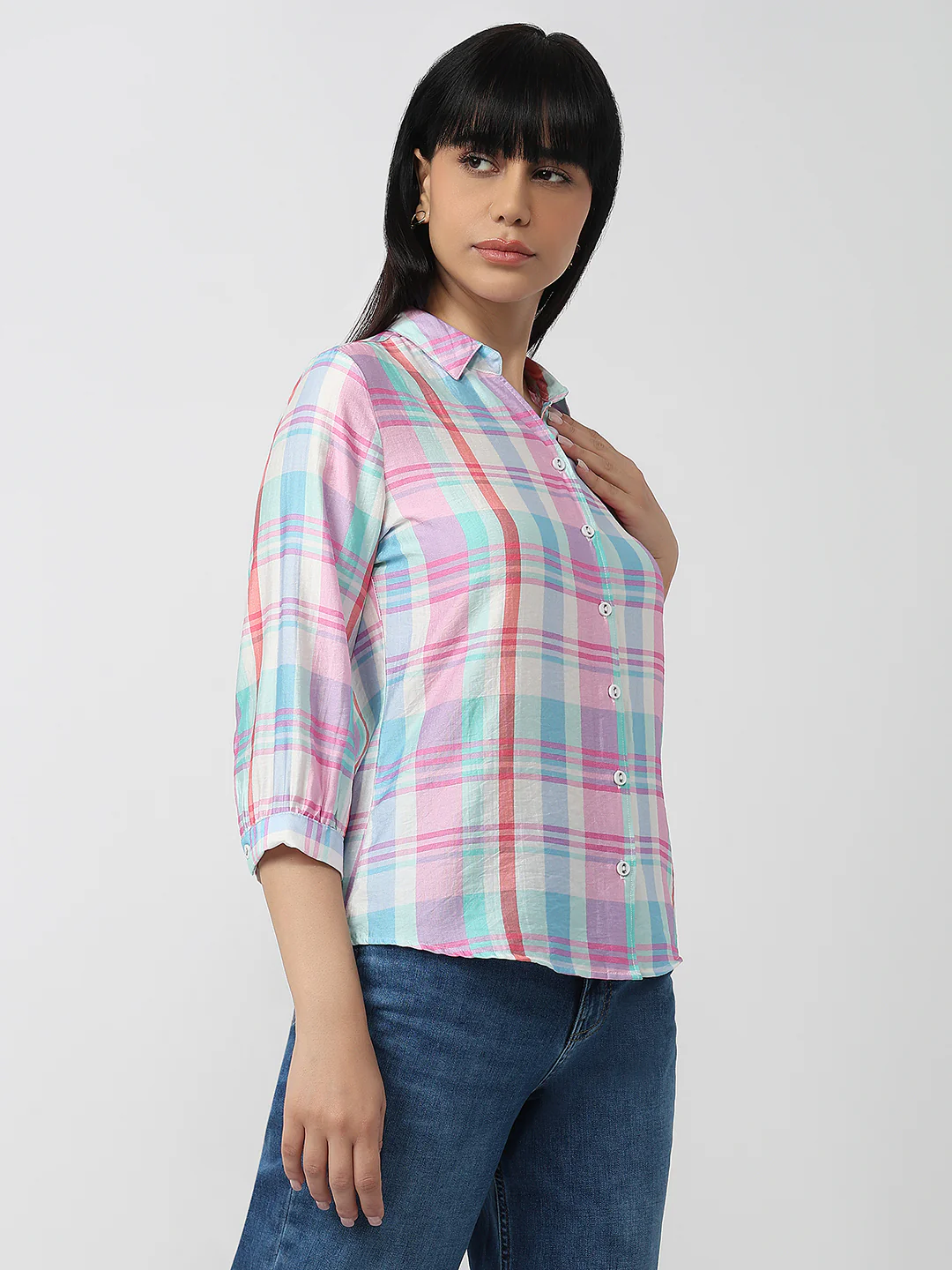 Women Multi Slim Fit Shirt - Image 6