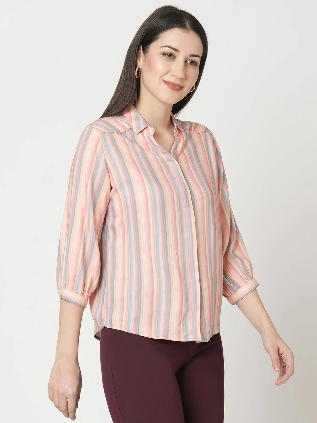 Women Multi Stripe Shirt - Image 5
