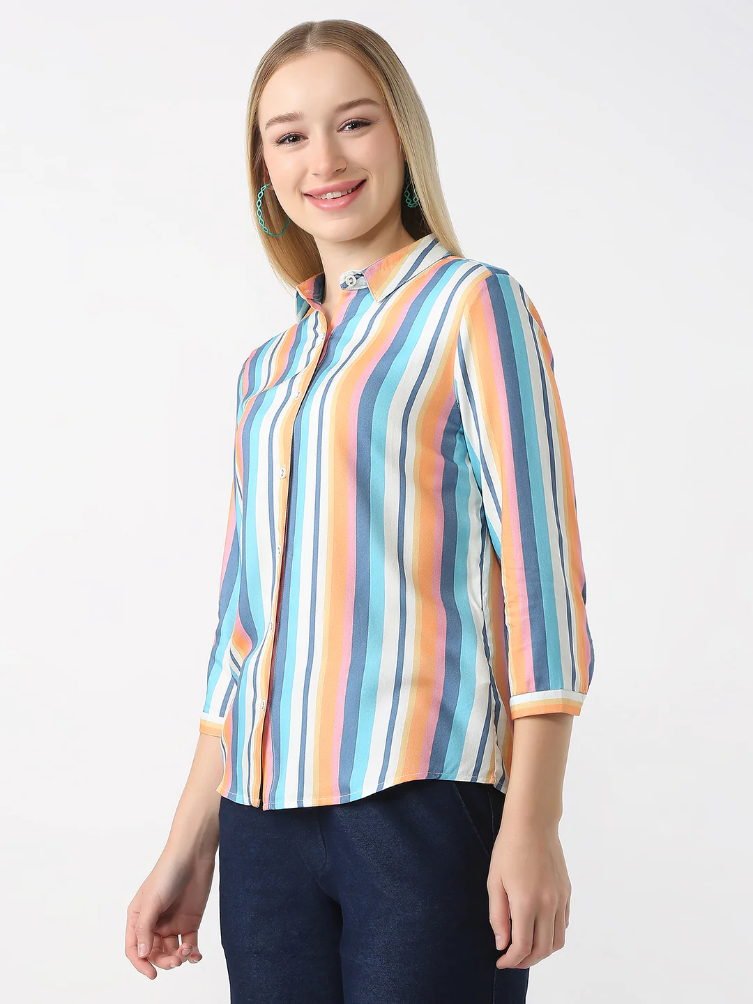 Women Multi Stripe Shirt - Image 6