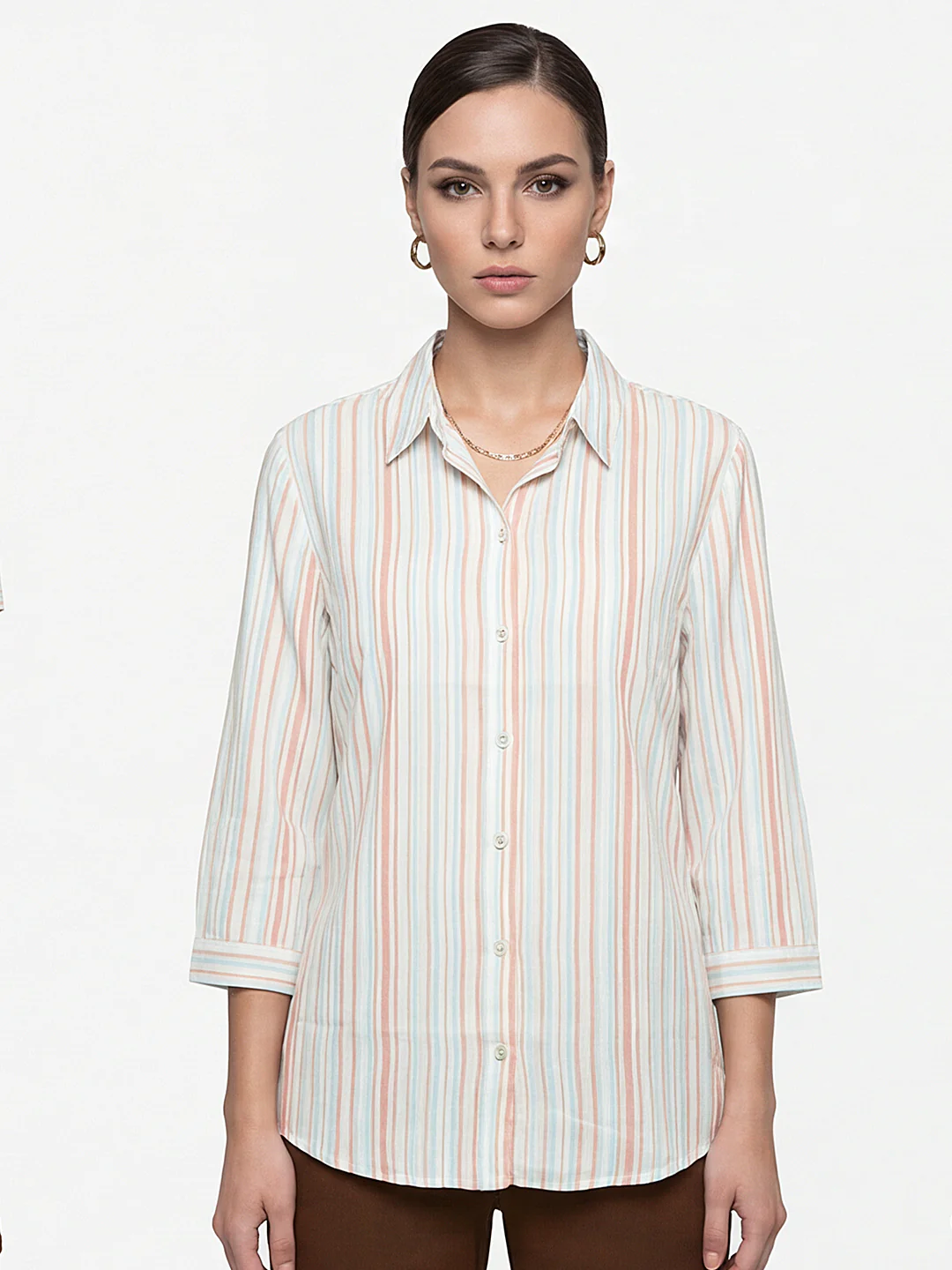 Women Multi Striped Shirt - Image 2